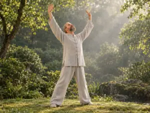 18 Formen des Taiji-Qigong Shiba Shi (KI generiertes Bild)