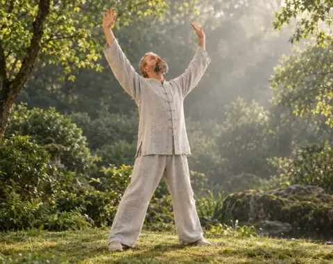 18 Formen des Taiji-Qigong Shiba Shi (KI generiertes Bild)