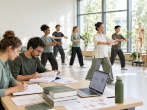 Qigong im medizinischen Unterricht (KI generiertes Bild)