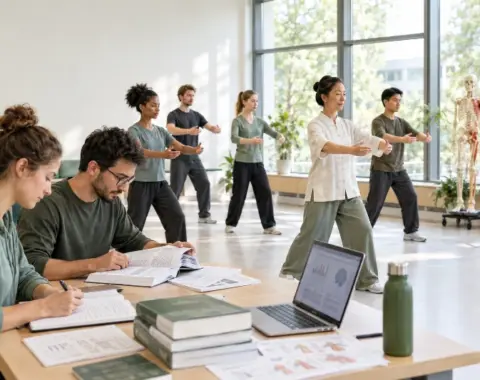Qigong im medizinischen Unterricht (KI generiertes Bild)